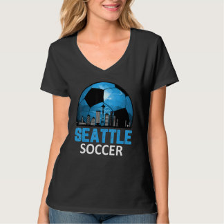 Vintager Seattle Citycape Fußball für Männer Fraue T-Shirt