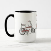 Vintager Sechzigerjahre Stich-Strahl fährt Fahrrad Tasse (Links)
