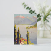 Vintager See Annecy Frankreich Reisen Postkarte (Stehend Vorderseite)