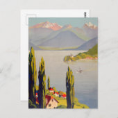 Vintager See Annecy Frankreich Reisen Postkarte (Vorne/Hinten)