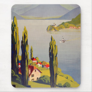 Vintager See Annecy Frankreich Reiseplakat Mousepad