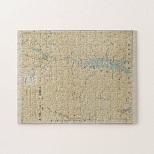 Vintager See Champlain Leuchtturmkarte (1896) Puzzle (Horizontal)