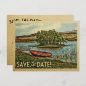 Vintager See Save the Date Postkarten Natur (Vorne/Hinten)