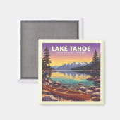Vintager See Tahoe California Nevada Magnet (Vorderseite/Rückseite)