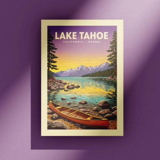 Vintager See Tahoe California Nevada Postkarte