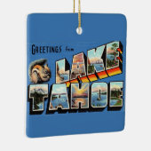 Vintager See Tahoe Gruß Keramikornament (Rechts)