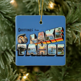 Vintager See Tahoe Gruß Keramikornament