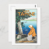 Vintager See Tahoe Südpazifik Poster Postkarte (Vorne/Hinten)