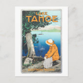 Vintager See Tahoe Südpazifik Poster Postkarte (Vorderseite)