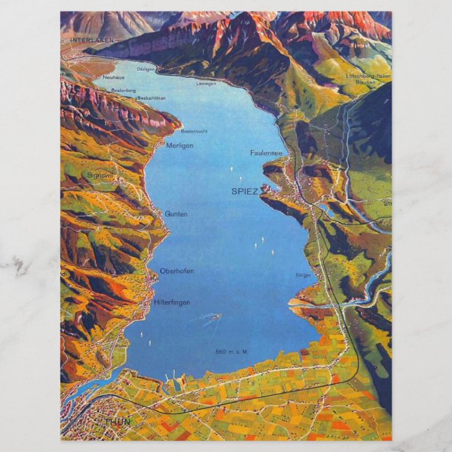 Vintager See Thun Schweiz Reisen (Vorderseite)
