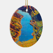 Vintager See Thun Schweiz Reisen Keramik Ornament (Rechts)