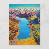 Vintager See Thun Schweiz Reisen Postkarte (Vorderseite)