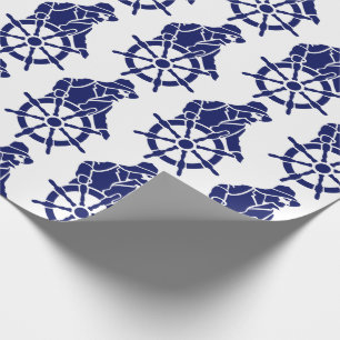 Vintager Seeleute, Silhouette des Kapitäns Geschenkpapier