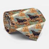 Vintager Seelöwe an der Küste, Meeressäugetiere Krawatte (Gerollt)