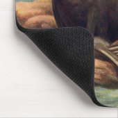 Vintager Seelöwe an der Küste, Meeressäugetiere Mousepad (Ecke)