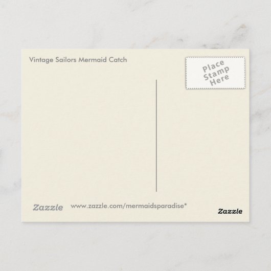 Vintager Seemann-Meerjungfrau-Fang Postkarte (Rückseite)