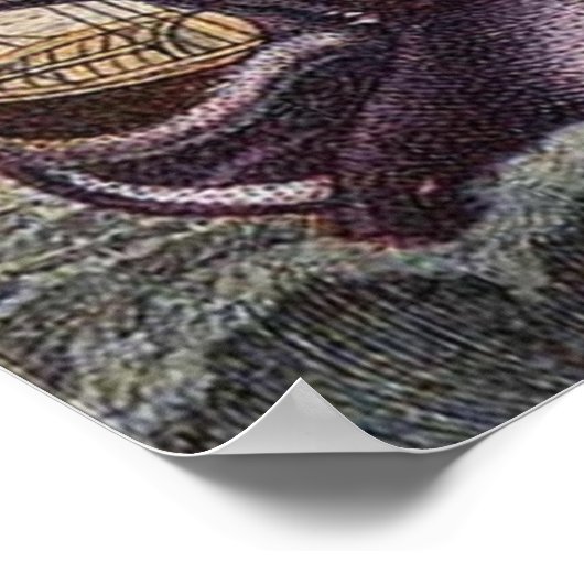 Vintager Seemonster Poster (Ecke)