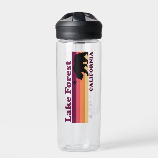 Vintager Seenwald Kalifornien Trinkflasche (Vorderseite)