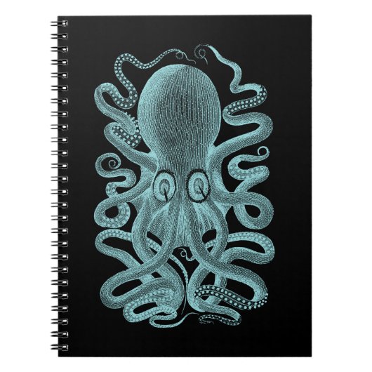 Vintager Seeoktopus Notizblock (Vorderseite)