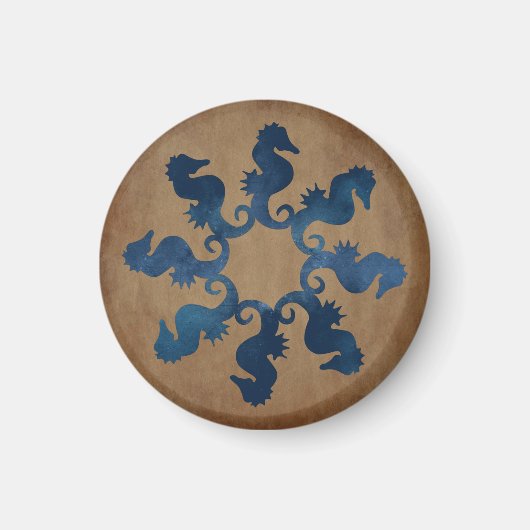 Vintager Seepferd Star Magnet (Vorne)