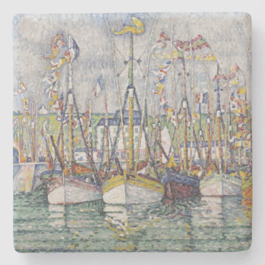 Vintager Segen der Thunfischflotte in Groix Steinuntersetzer (Vorderseite)