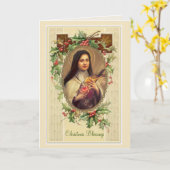 Vintager Segen St. Therese Weihnachts Karte (Gelbe Blume)