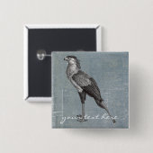 Vintager Sekretär Bird Button (Vorne & Hinten)