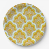 Vintager Senf gemustert Pappteller (Vorderseite)