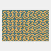 Vintager Senf und aquamarin Geschenkpapier Set (Vorderseite)