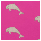 Vintager Sepia auf rosa Delphinen Stoff (Nahaufnahme)