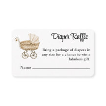 Vintager Sepia Baby Buggy Diaper Raffle