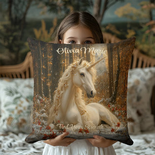 Vintager Sepia Forest Unicorn Burg Kissen