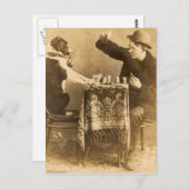 Vintager Sepia Man spielt Karten Hund rauchen Pipe (Vorne/Hinten)