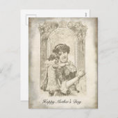 Vintager Sepia Muttertag Feiertagspostkarte (Vorne/Hinten)