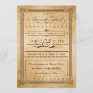 Vintager Sepia-Poster-Stil Save the Date