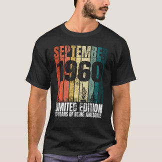 Vintager September 1960 Tag 60 Jahre alt 60. Bir T-Shirt