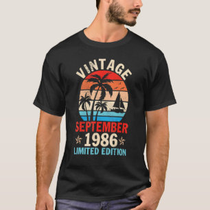 Vintager September 1986 Happy Birthday 36 Years Lt T-Shirt