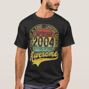 Vintager September 2004 16 Jahre Geboren im Jahr 2 T-Shirt