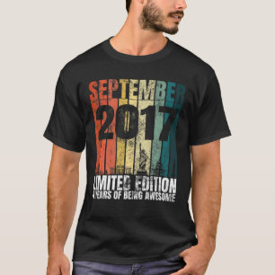 Vintager September 2017 Bday Graphic 4 Years Old 4 T-Shirt