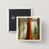 Vintager Sequoia-Nationalpark Button (Vorne & Hinten)