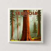 Vintager Sequoia-Nationalpark Button (Vorderseite)