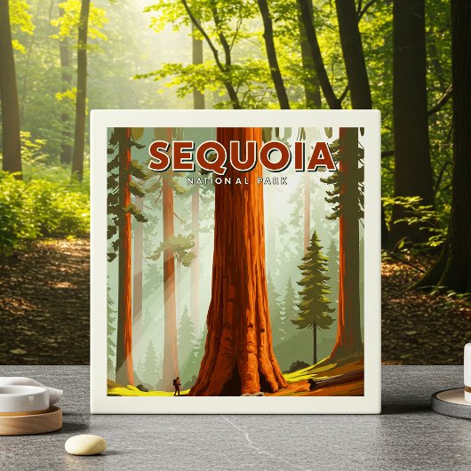 Vintager Sequoia-Nationalpark Fliese