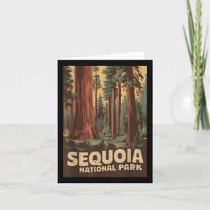Vintager Sequoia Nationalpark Männer Frauen Kinder Karte