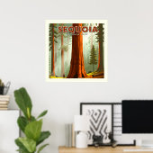 Vintager Sequoia-Nationalpark Poster (Heimbüro)