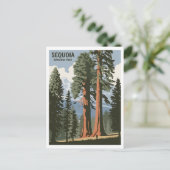 Vintager Sequoia-Nationalpark Postkarte (Stehend Vorderseite)