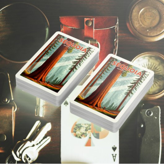 Vintager Sequoia-Nationalpark Spielkarten