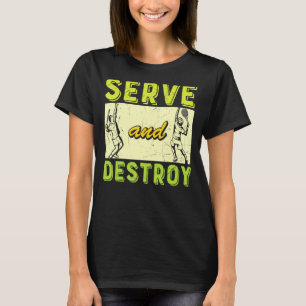 Vintager Service und Zerstörung des Tennisspielpla T-Shirt