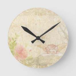 Vintager Shabby Chic-Bonbon Angelique Runde Wanduhr