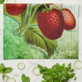 Vintager Shabby Strawberry Pflaster Geschirrtuch (Gefaltet)