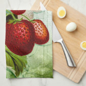 Vintager Shabby Strawberry Pflaster Geschirrtuch (Viertel Falte)